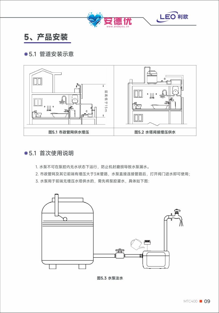 图片[10]-利欧水泵MTC400遥控永磁智能增压泵使用说明书-保定市安德优安装维修售后服务记录