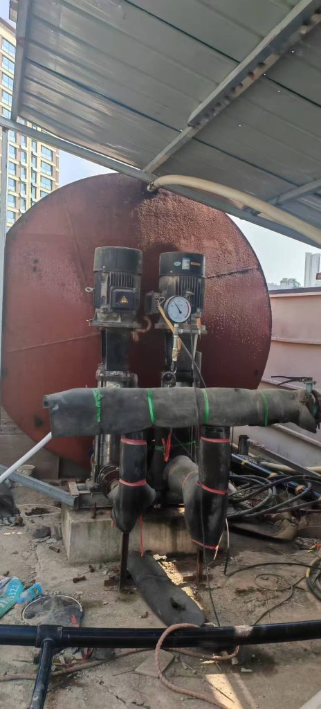 【2025-9-11】保定市莲池区国控置业东湖尚品小区临时用水CNP南方多级离心泵CDL32-80漏水维修记录-保定市安德优安装维修售后服务记录