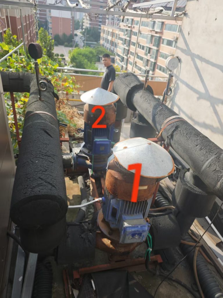 【2025-10-8】保定市建国路二层酒吧中央空调循环水泵ISG100-160维修记录-保定市安德优安装维修售后服务记录