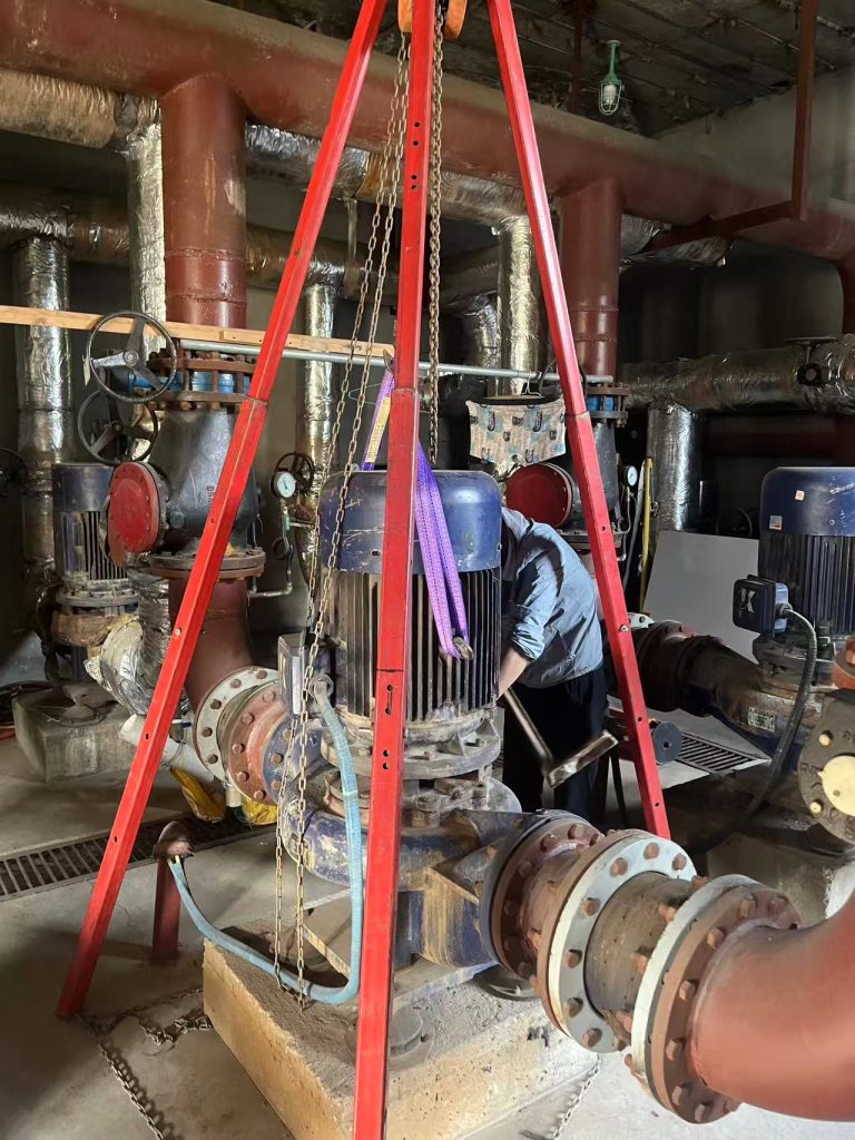 【2025-9-29】保定市疾控中心锅炉房更换凯泉立式单级离心泵KQL/C200/285-37/4机械密封维修记录-保定市安德优安装维修售后服务记录