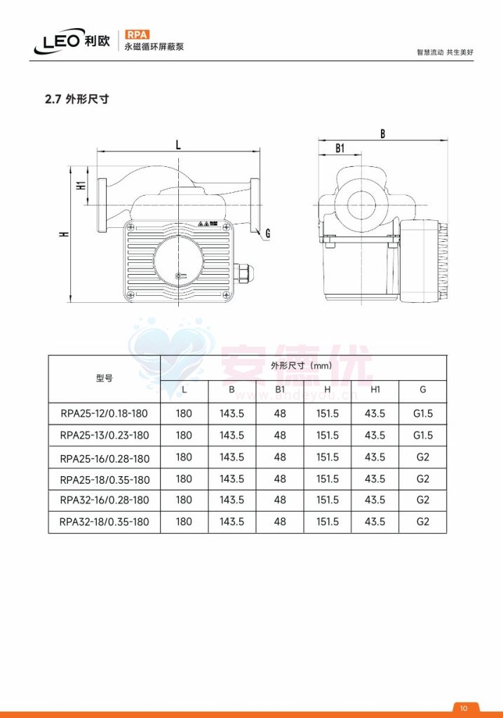 图片[10]-利欧水泵RPA永磁变频循环屏蔽泵使用说明书-保定市安德优安装维修售后服务记录