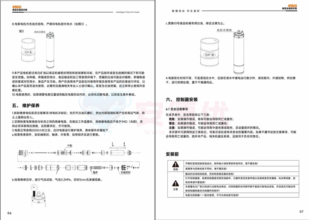 图片[6]-利欧水泵QJ-PM永磁变频深井泵使用说明书-保定市安德优安装维修售后服务记录