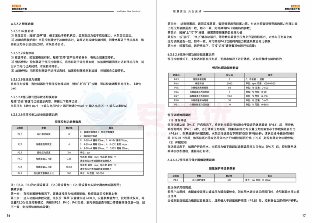 图片[11]-利欧水泵QJ-PM永磁变频深井泵使用说明书-保定市安德优安装维修售后服务记录
